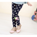 Factory Wholesale Price Girl Fashion Appliqued Spotted Children Pants